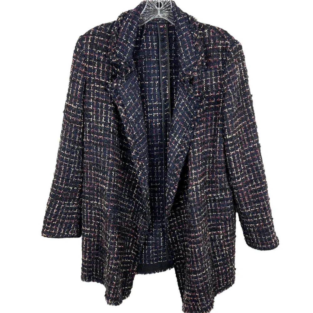Theory tweed wool blend open front jacket size S - Picture 1 of 12